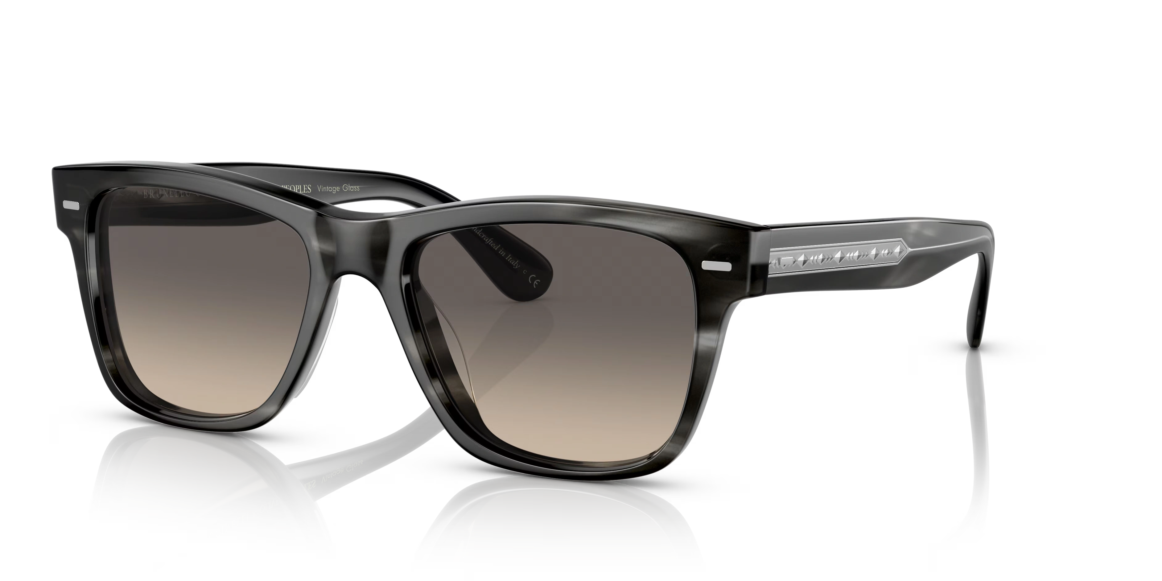 Oliver Sun Brunello Cucinelli Exclusive-Charcoal Tortoise,Shale Gradient,Acetate