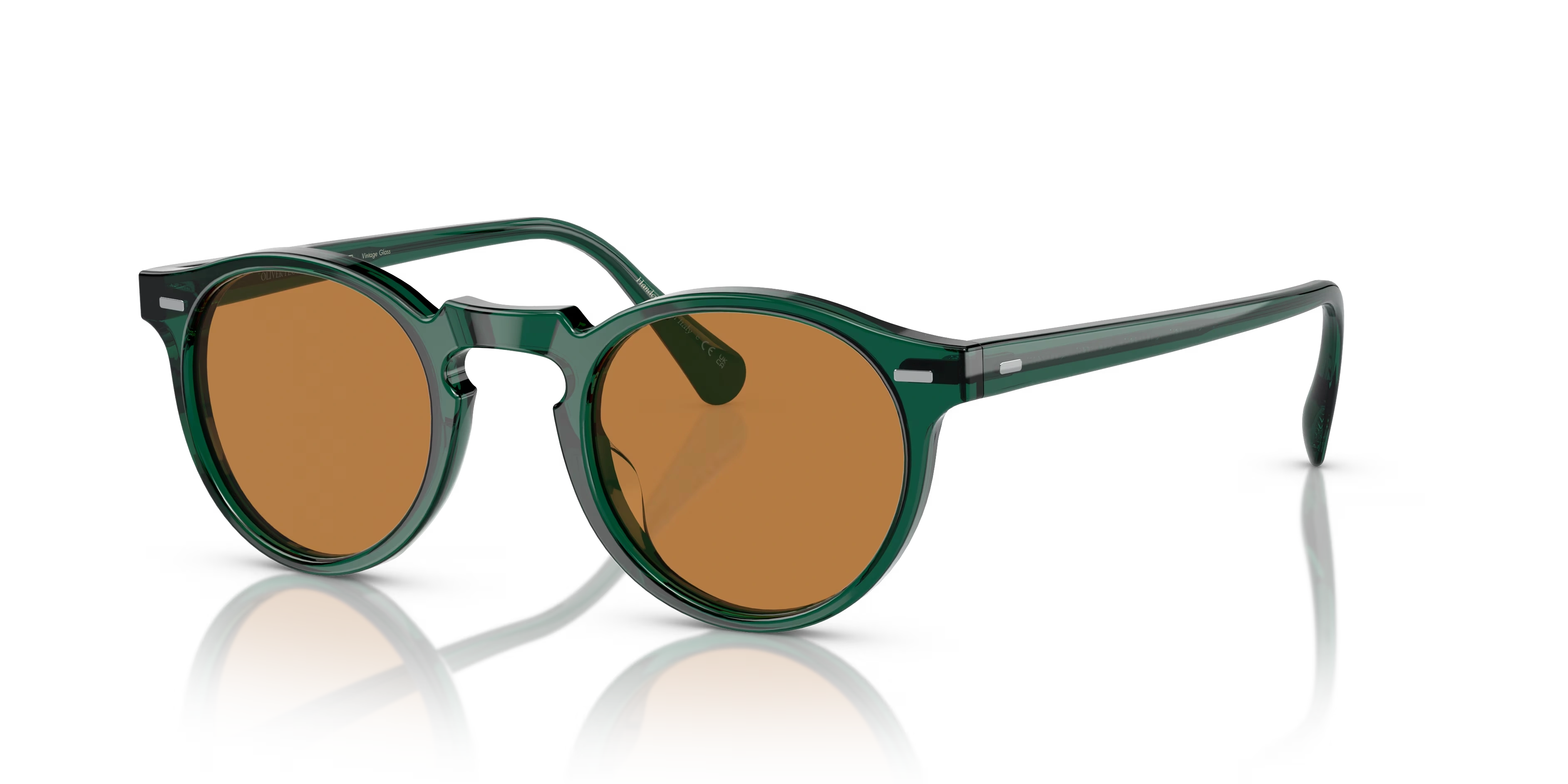 Gregory Peck Sun Limited Edition-Translucent Dark Teal,Cognac,Acetate