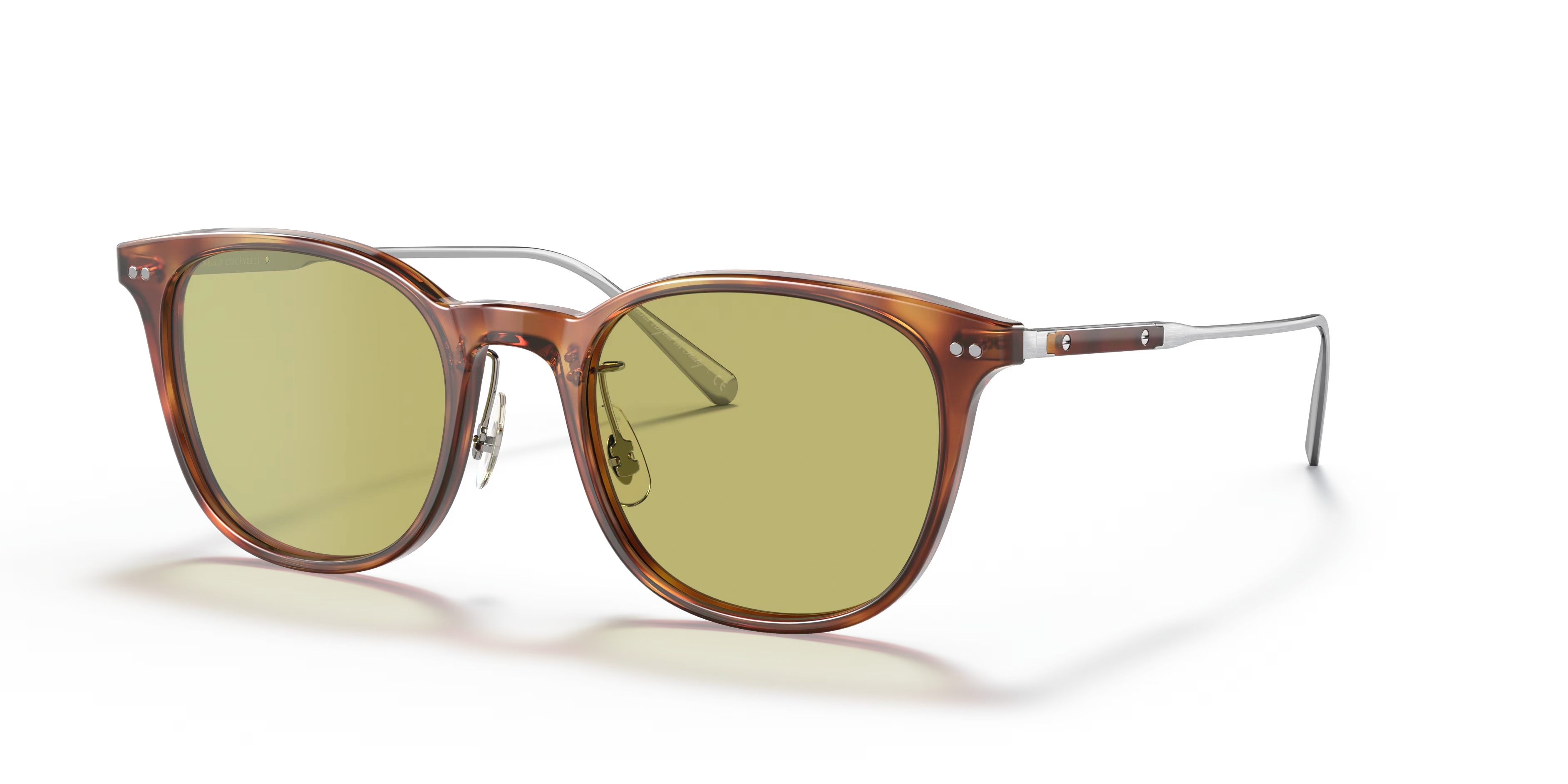 Gerardo-Vintage LBR/Brushed Silver,Green Photochromic,Acetate/Metal