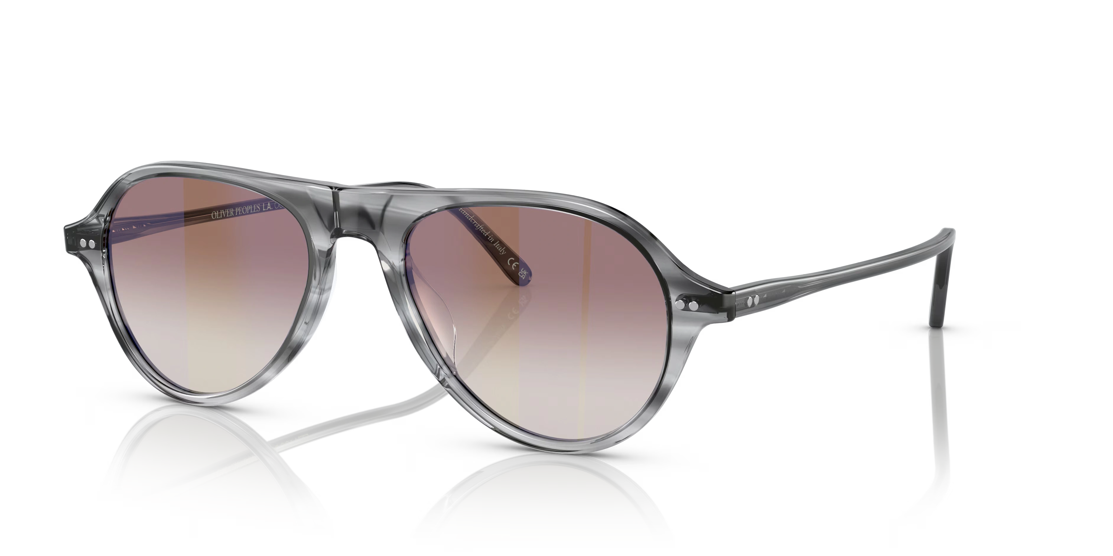 Emet-Grey Textured Tortoise,Soft Tan Gradient Mirror,Acetate