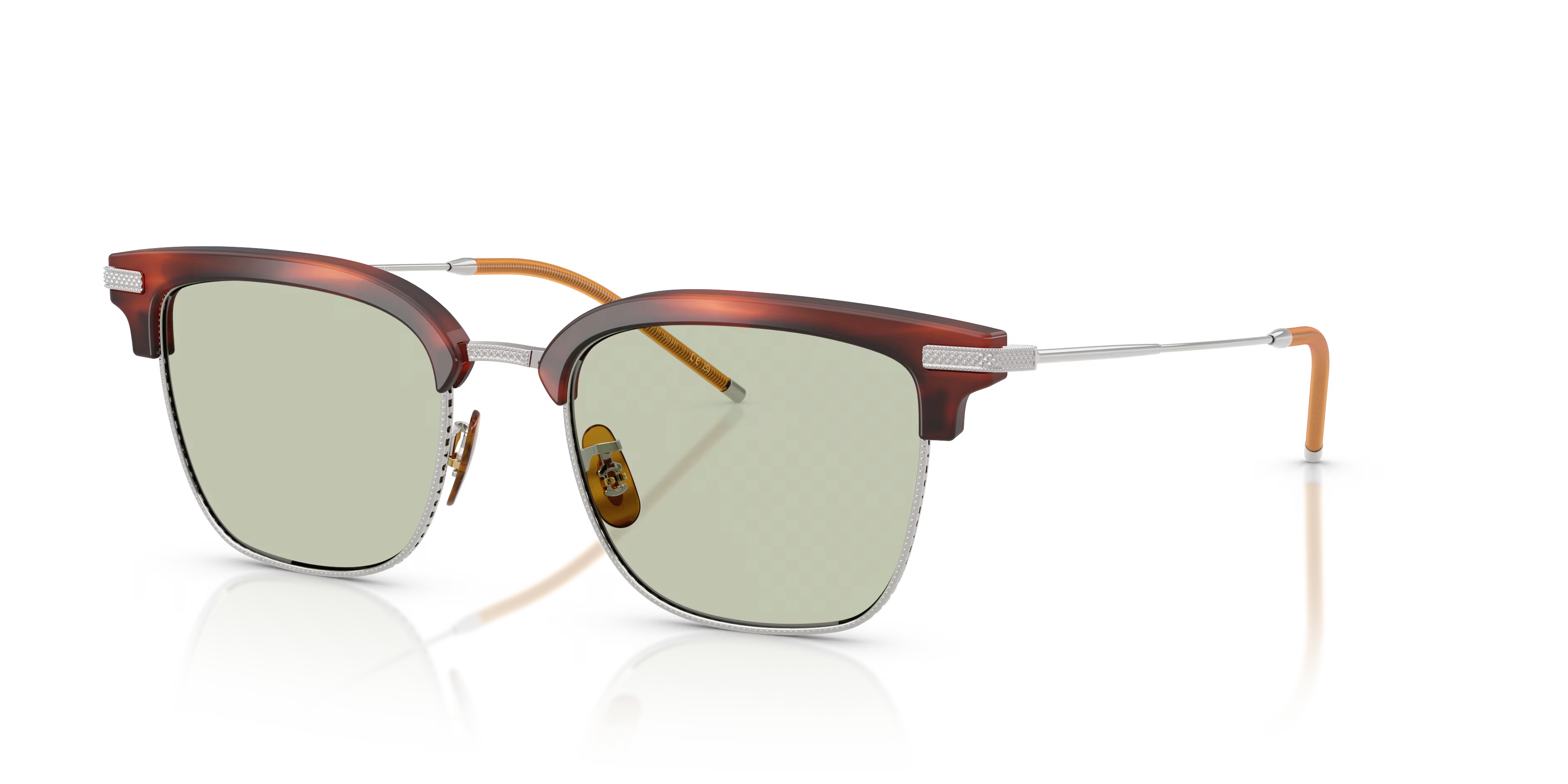 TK-12-Tuscany Tortoise/Brushed Silver,Demo Lens Green Wash,Titanium